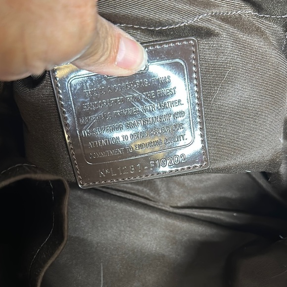 Coach Brown Tote Bag with Signature Design - Picture 14 of 16